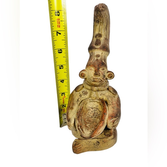 Vintage Mexico Clay Pottery Sculpture Figure Aztec Mayan Inca 8” - Picture 8 of 9